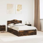 vidaXL Rám postele Dymová dub 120 x 200 cm Inžinierske drevo
