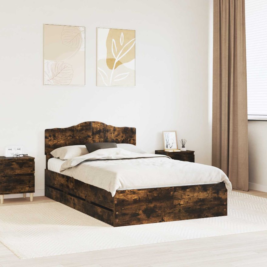 3413023_1.jpg vidaXL Rám postele Dymová dub 120 x 200 cm Inžinierske drevo – Obrázok 1