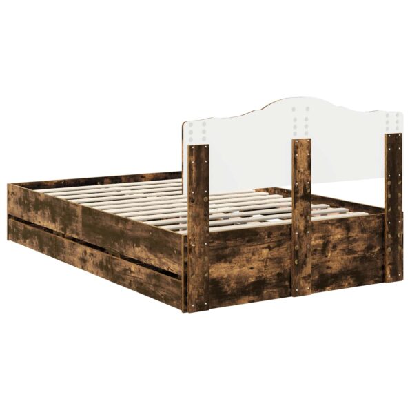 vidaXL Rám postele Dymová dub 120 x 200 cm Inžinierske drevo – Obrázok 10