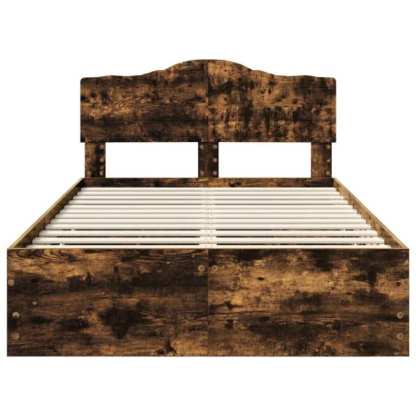 vidaXL Rám postele Dymová dub 120 x 200 cm Inžinierske drevo – Obrázok 8