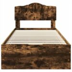 vidaXL Rám postele Dymová dub 100 x 200 cm Inžinierske drevo – Obrázok 8