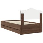 vidaXL Rám postele Hnedý dub 100 x 200 cm Inžinierske drevo – Obrázok 10