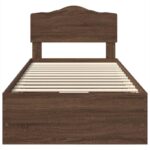 vidaXL Rám postele Hnedý dub 100 x 200 cm Inžinierske drevo – Obrázok 8