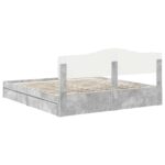 vidaXL Úložná posteľ Betónová šedá 200 x 200 cm Kompozitné drevo – Obrázok 10