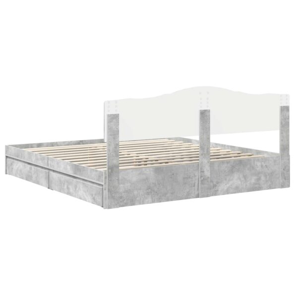 vidaXL Úložná posteľ Betónová šedá 200 x 200 cm Kompozitné drevo – Obrázok 10