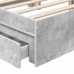 vidaXL Úložná posteľ Betónová šedá 200 x 200 cm Kompozitné drevo – Obrázok 11