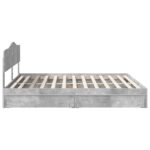 vidaXL Úložná posteľ Betónová šedá 200 x 200 cm Kompozitné drevo – Obrázok 9