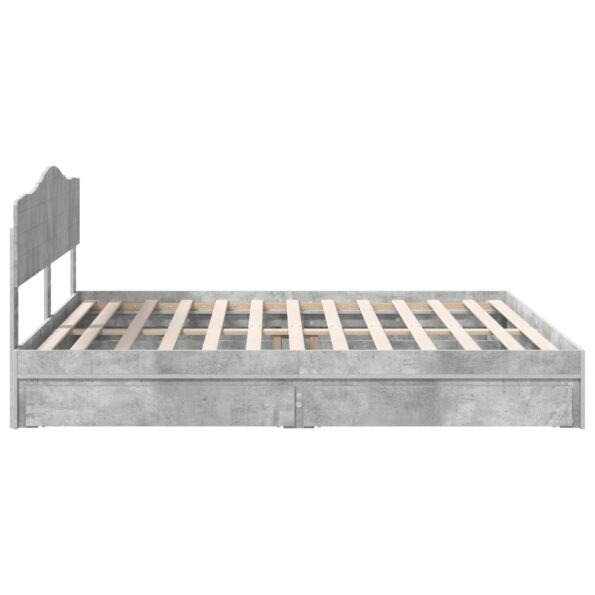 vidaXL Úložná posteľ Betónová šedá 200 x 200 cm Kompozitné drevo – Obrázok 9