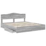 vidaXL Úložná posteľ Sivý Sonoma 200 x 200 cm Kompozitné drevo – Obrázok 5