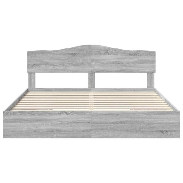 vidaXL Úložná posteľ Sivý Sonoma 200 x 200 cm Kompozitné drevo – Obrázok 8