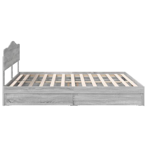 vidaXL Úložná posteľ Sivý Sonoma 200 x 200 cm Kompozitné drevo – Obrázok 9