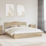 vidaXL Úložná posteľ Sonoma dub 180 x 200 cm Kompozitné drevo