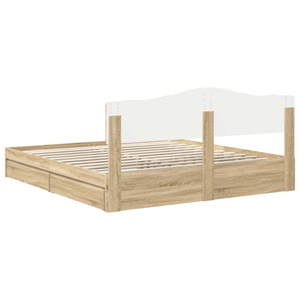 vidaXL Úložná posteľ Sonoma dub 180 x 200 cm Kompozitné drevo – Obrázok 10