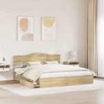 vidaXL Úložná posteľ Sonoma dub 180 x 200 cm Kompozitné drevo – Obrázok 3