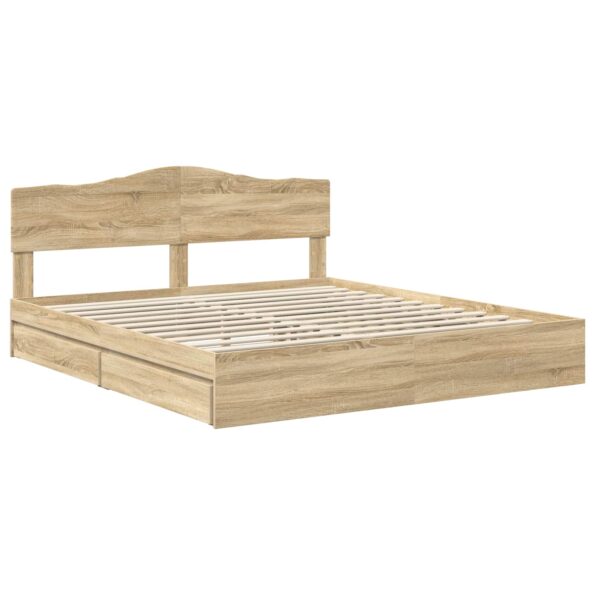 vidaXL Úložná posteľ Sonoma dub 180 x 200 cm Kompozitné drevo – Obrázok 4