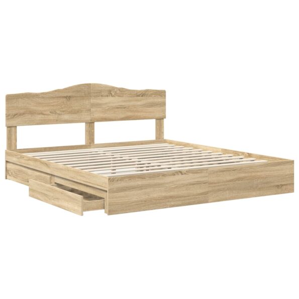 vidaXL Úložná posteľ Sonoma dub 180 x 200 cm Kompozitné drevo – Obrázok 5
