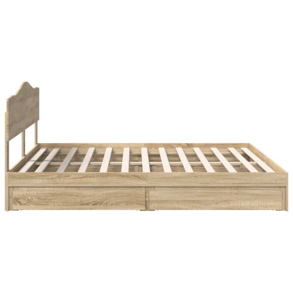 vidaXL Úložná posteľ Sonoma dub 180 x 200 cm Kompozitné drevo – Obrázok 9