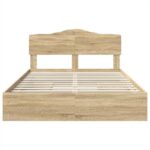 vidaXL Úložná posteľ Sonoma dub 160 x 200 cm Kompozitné drevo – Obrázok 8