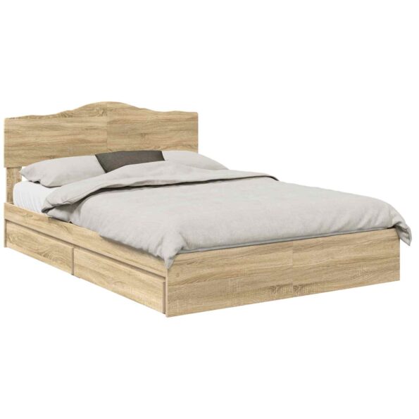 vidaXL Úložná posteľ Sonoma dub 150 x 200 cm Kompozitné drevo – Obrázok 2