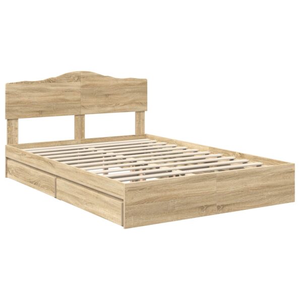 vidaXL Úložná posteľ Sonoma dub 150 x 200 cm Kompozitné drevo – Obrázok 4