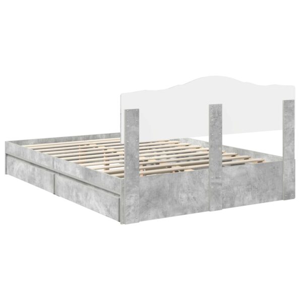 vidaXL Úložná posteľ Betónová šedá 150 x 200 cm Kompozitné drevo – Obrázok 10