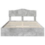 vidaXL Úložná posteľ Betónová šedá 150 x 200 cm Kompozitné drevo – Obrázok 8