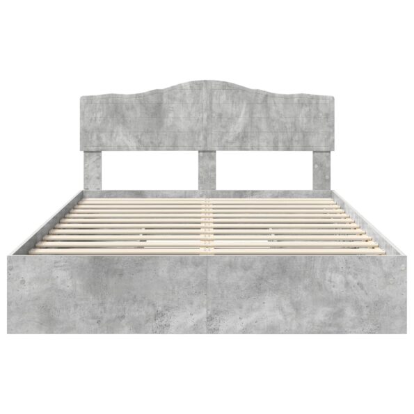 vidaXL Úložná posteľ Betónová šedá 150 x 200 cm Kompozitné drevo – Obrázok 8