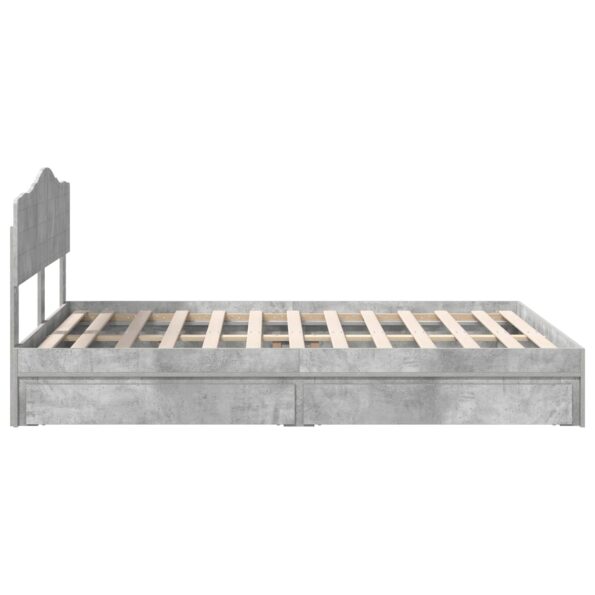 vidaXL Úložná posteľ Betónová šedá 150 x 200 cm Kompozitné drevo – Obrázok 9