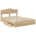 vidaXL Úložná posteľ Sonoma dub 140 x 200 cm Kompozitné drevo – Obrázok 5
