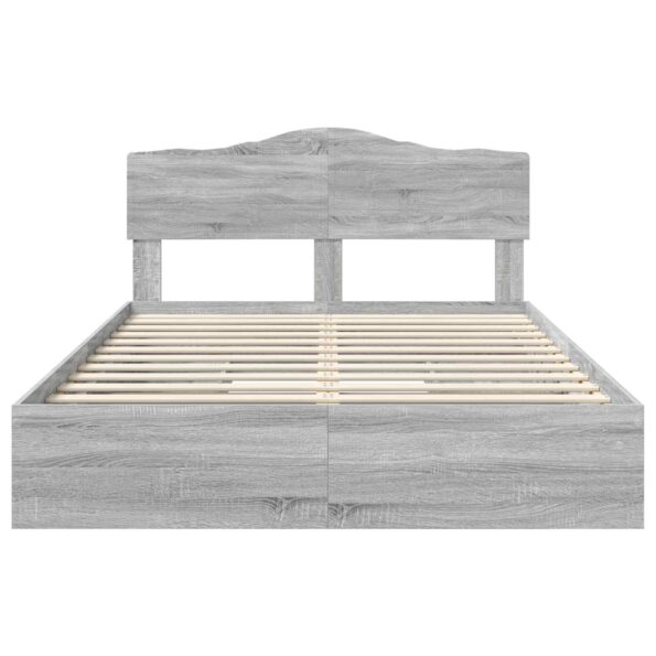 vidaXL Úložná posteľ Sivý Sonoma 140 x 200 cm Kompozitné drevo – Obrázok 8