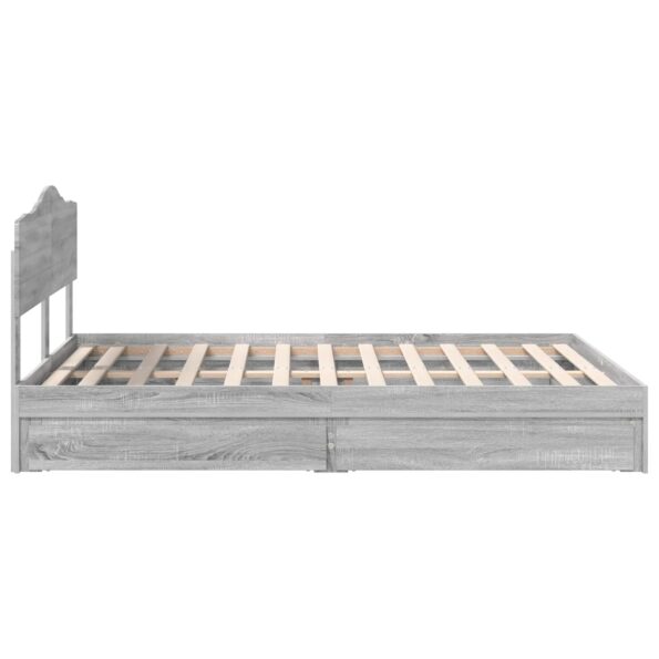 vidaXL Úložná posteľ Sivý Sonoma 140 x 200 cm Kompozitné drevo – Obrázok 9