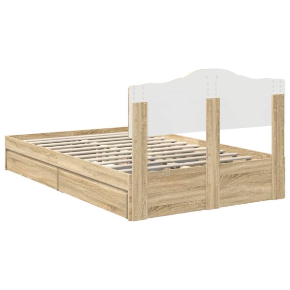 vidaXL Úložná posteľ Sonoma dub 135 x 190 cm Kompozitné drevo – Obrázok 10