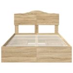 vidaXL Úložná posteľ Sonoma dub 135 x 190 cm Kompozitné drevo – Obrázok 8