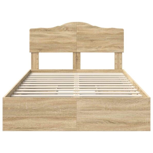 vidaXL Úložná posteľ Sonoma dub 135 x 190 cm Kompozitné drevo – Obrázok 8