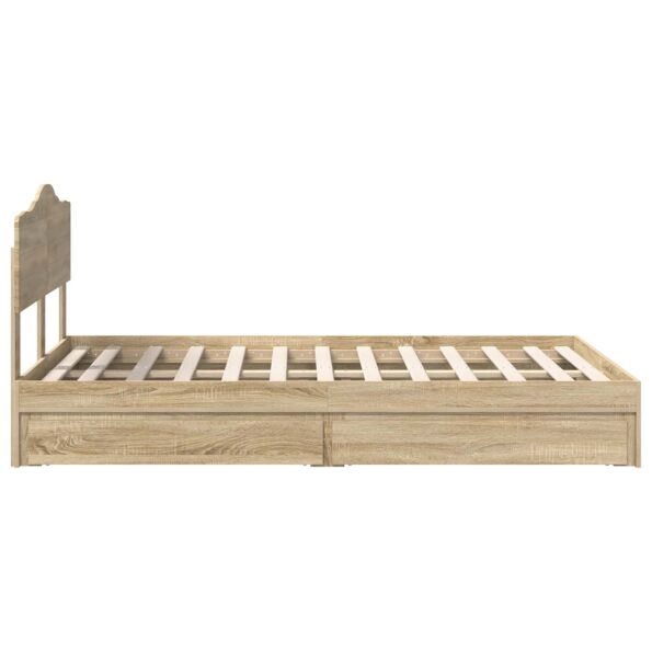 vidaXL Úložná posteľ Sonoma dub 135 x 190 cm Kompozitné drevo – Obrázok 9