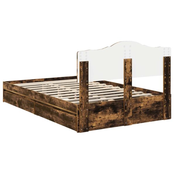 vidaXL Úložná posteľ Dymová dub 135 x 190 cm Kompozitné drevo – Obrázok 10