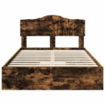 vidaXL Úložná posteľ Dymová dub 135 x 190 cm Kompozitné drevo – Obrázok 8