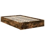 vidaXL Úložná posteľ Dymová dub 120 x 190 cm Kompozitné drevo – Obrázok 6