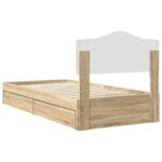 vidaXL Úložná posteľ Sonoma dub 100 x 200 cm Kompozitné drevo – Obrázok 10