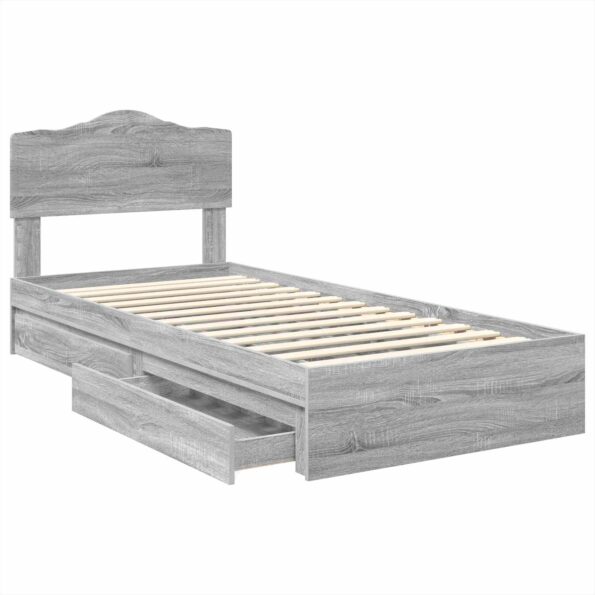 vidaXL Úložná posteľ Sivý Sonoma 100 x 200 cm Kompozitné drevo – Obrázok 5