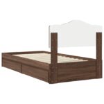 vidaXL Úložná posteľ Hnedý dub 100 x 200 cm Kompozitné drevo – Obrázok 10