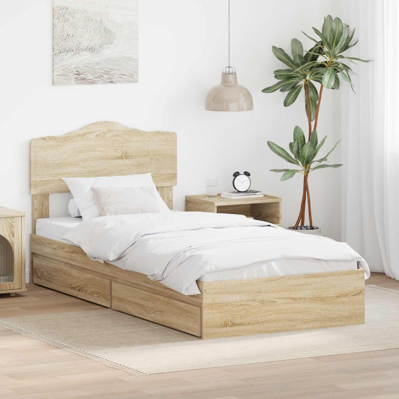 3413133_1.jpg vidaXL Úložná posteľ Sonoma dub 90 x 200 cm Kompozitné drevo – Obrázok 1