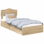 vidaXL Úložná posteľ Sonoma dub 90 x 200 cm Kompozitné drevo – Obrázok 2