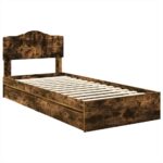vidaXL Úložná posteľ Dymová dub 90 x 190 cm Kompozitné drevo – Obrázok 4