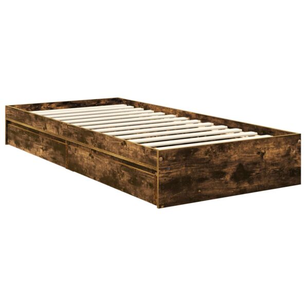 vidaXL Úložná posteľ Dymová dub 90 x 190 cm Kompozitné drevo – Obrázok 6