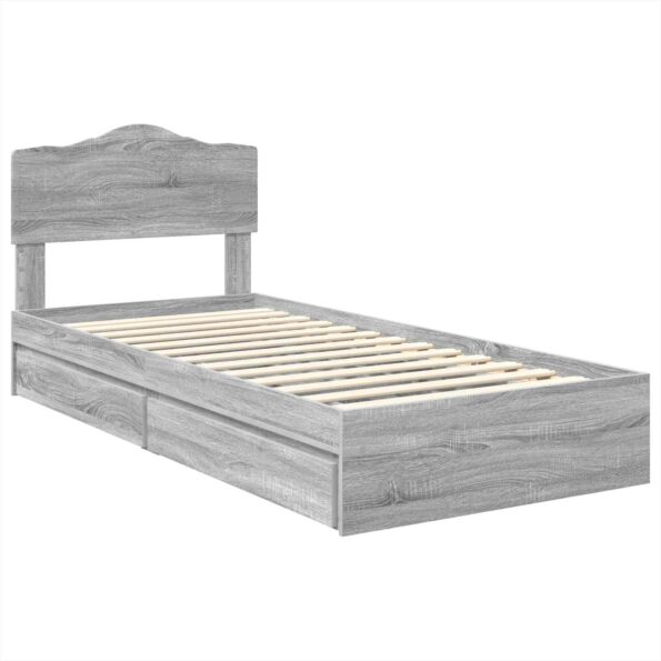 vidaXL Úložná posteľ Sivý Sonoma 90 x 190 cm Kompozitné drevo – Obrázok 4