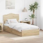 vidaXL Úložná posteľ Sonoma dub 70 x 190 cm Kompozitné drevo