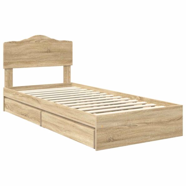 vidaXL Úložná posteľ Sonoma dub 70 x 190 cm Kompozitné drevo – Obrázok 4