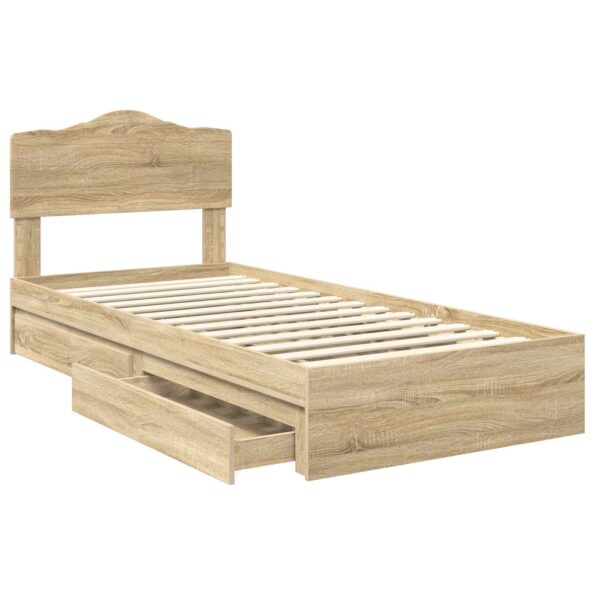 vidaXL Úložná posteľ Sonoma dub 70 x 190 cm Kompozitné drevo – Obrázok 5