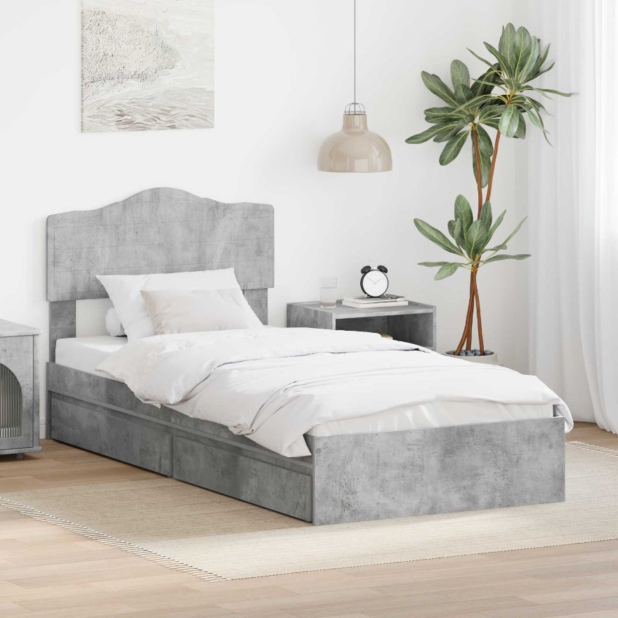3413148_1.jpg vidaXL Úložná posteľ Betónová šedá 70 x 190 cm Kompozitné drevo – Obrázok 1